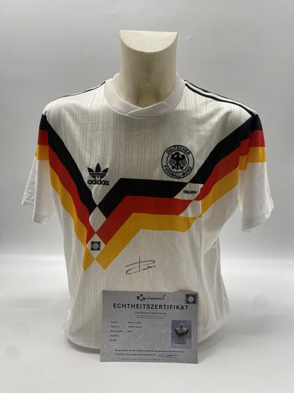 DFB Repro Jersey Stefan Reuter signed Adidas COA Germany Autograph L