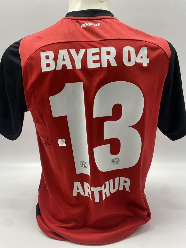 Bayer Leverkusen jersey signed by Arthur Augusto, autographed, Bundesliga COA M