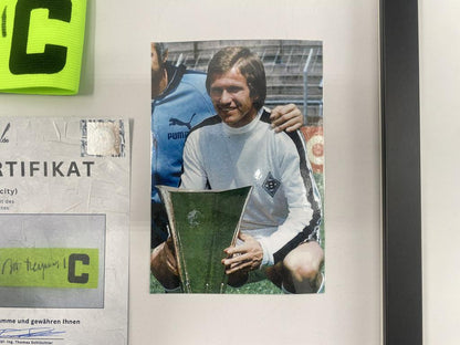 Captain's armband Jupp Heynckes signed in frame Borussia Mönchengladbach autograph