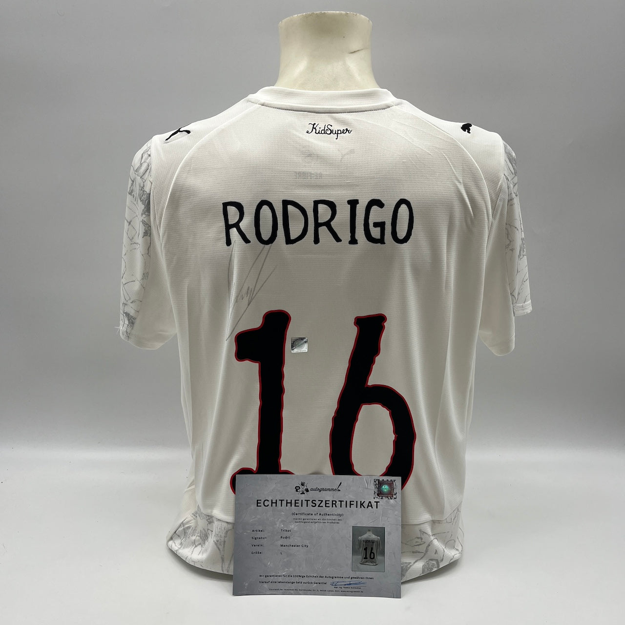 Manchester City Trikot Rodri signiert Autogramm Puma COA neu L