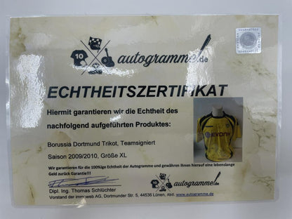 BVB Trikot 2009/2010 team signed Borussia Dortmund Coa Puma Bundesliga XL