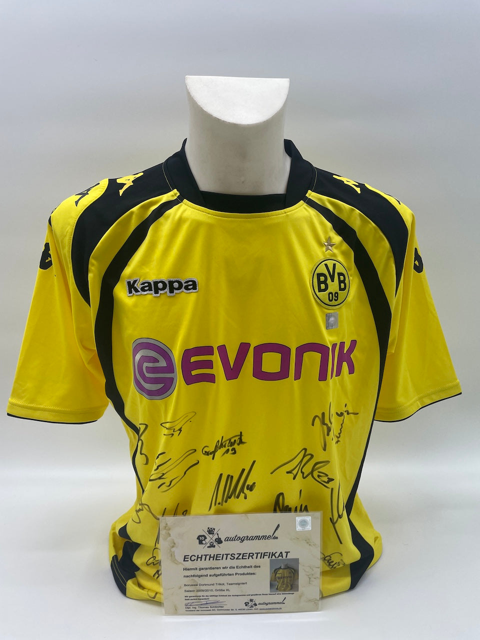 BVB Jersey 2009/2010 Team Signed Borussia Dortmund COA New Kappa Bundesliga XL