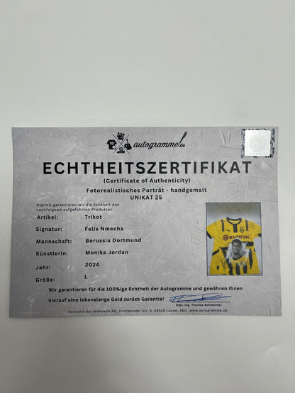 BVB jersey portrait felix nmecha hand painted puma l