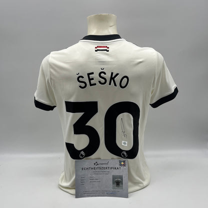 Manchester United Trikot Benjamin Sesko signiert Autogramm Adidas COA L