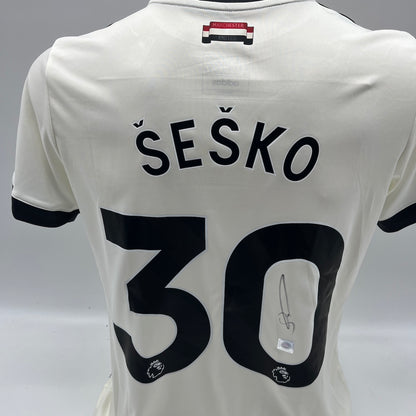 Manchester United Trikot Benjamin Sesko signiert Autogramm Adidas COA L