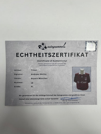 Bayern Munich jersey Andreas Görlitz signed Adidas Coa autograph XL