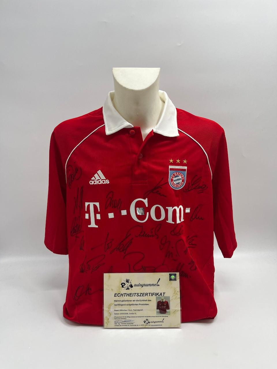 Bayern Munich Trikot 2005/2006 team signed autograph COA adidas XL