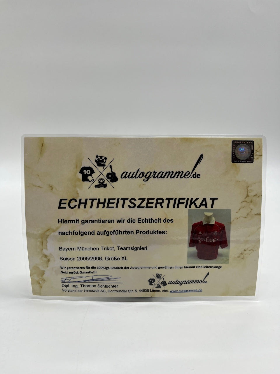 Bayern Munich Trikot 2005/2006 team signed autograph COA adidas XL