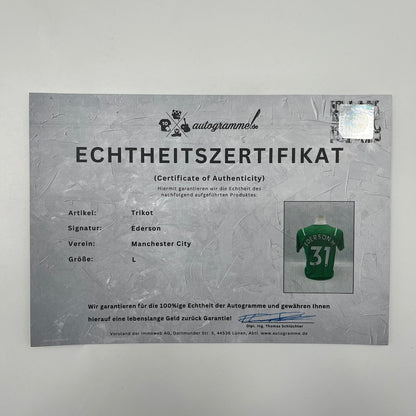 Manchester City Trikot Ederson signiert Autogramm Puma COA L