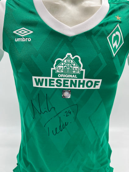 Werder Bremen Women's jersey Nils Petersen signed autograph Umbro 34