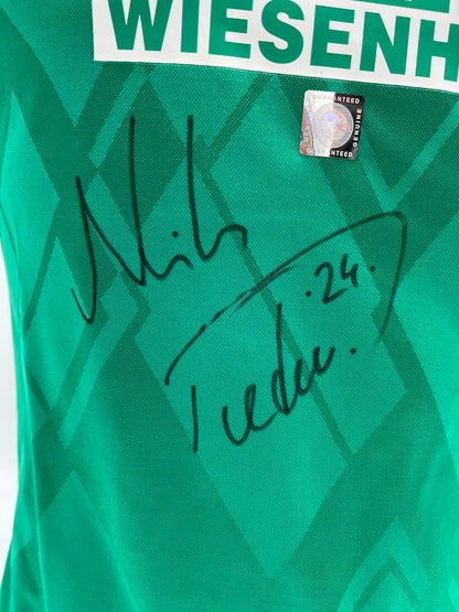 Werder Bremen Women's jersey Nils Petersen signed autograph Umbro 34