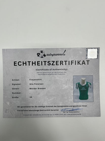 Werder Bremen Women's jersey Nils Petersen signed autograph Umbro 34