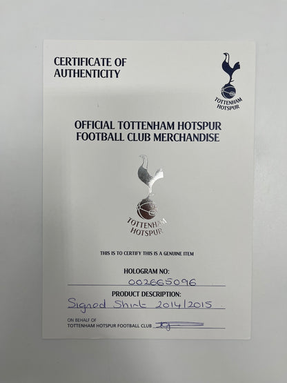 Tottenham Hotspur jersey 2014/2015 team signed football coa l