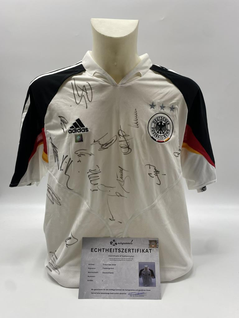 Germany Jersey Euro 2004 Team Signed DFB Adidas L