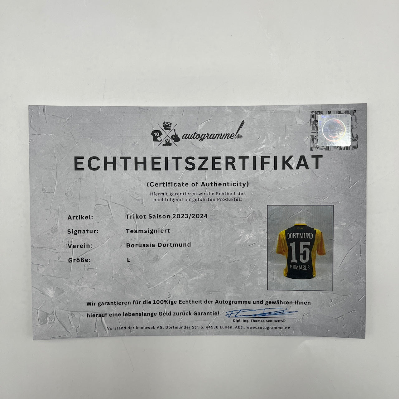 BVB Sondertrikot 2023/2024 Teamsigniert Borussia Dortmund COA Puma Reus L