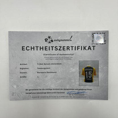 BVB Sondertrikot 2023/2024 Teamsigniert Borussia Dortmund COA Puma Reus L