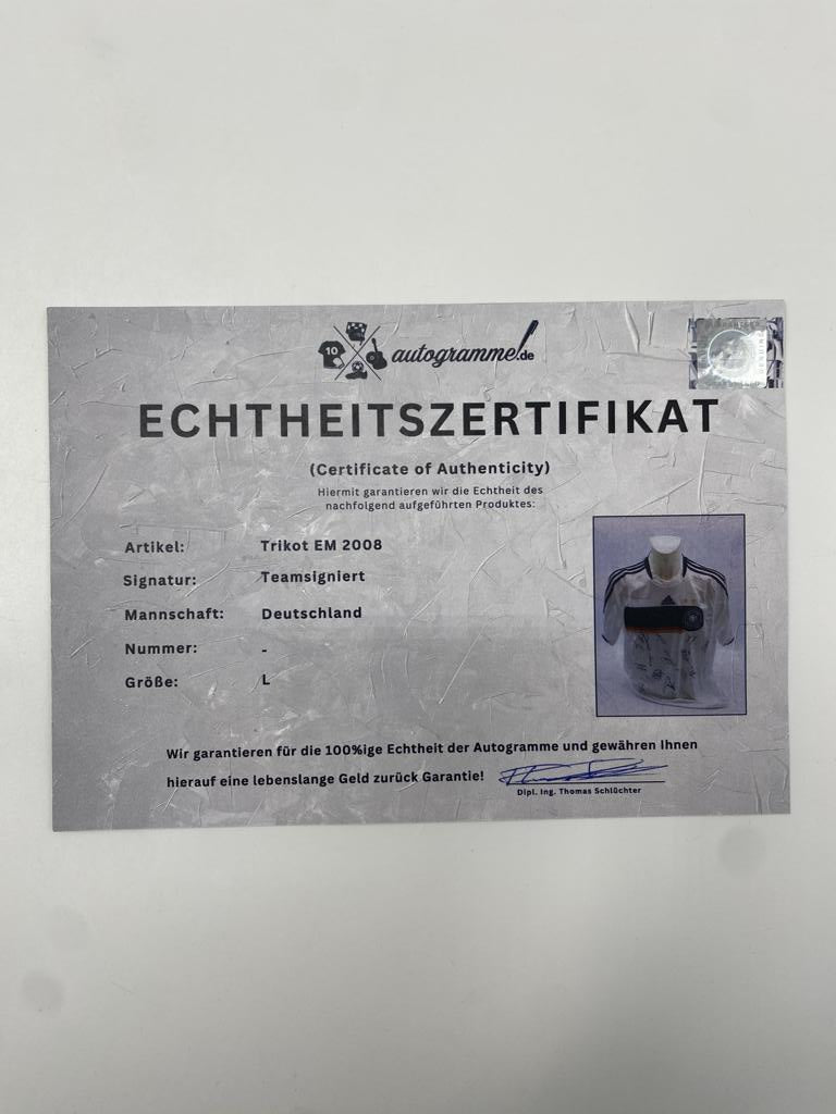 Germany Jersey Euro 2008 Team Signed DFB L Adidas