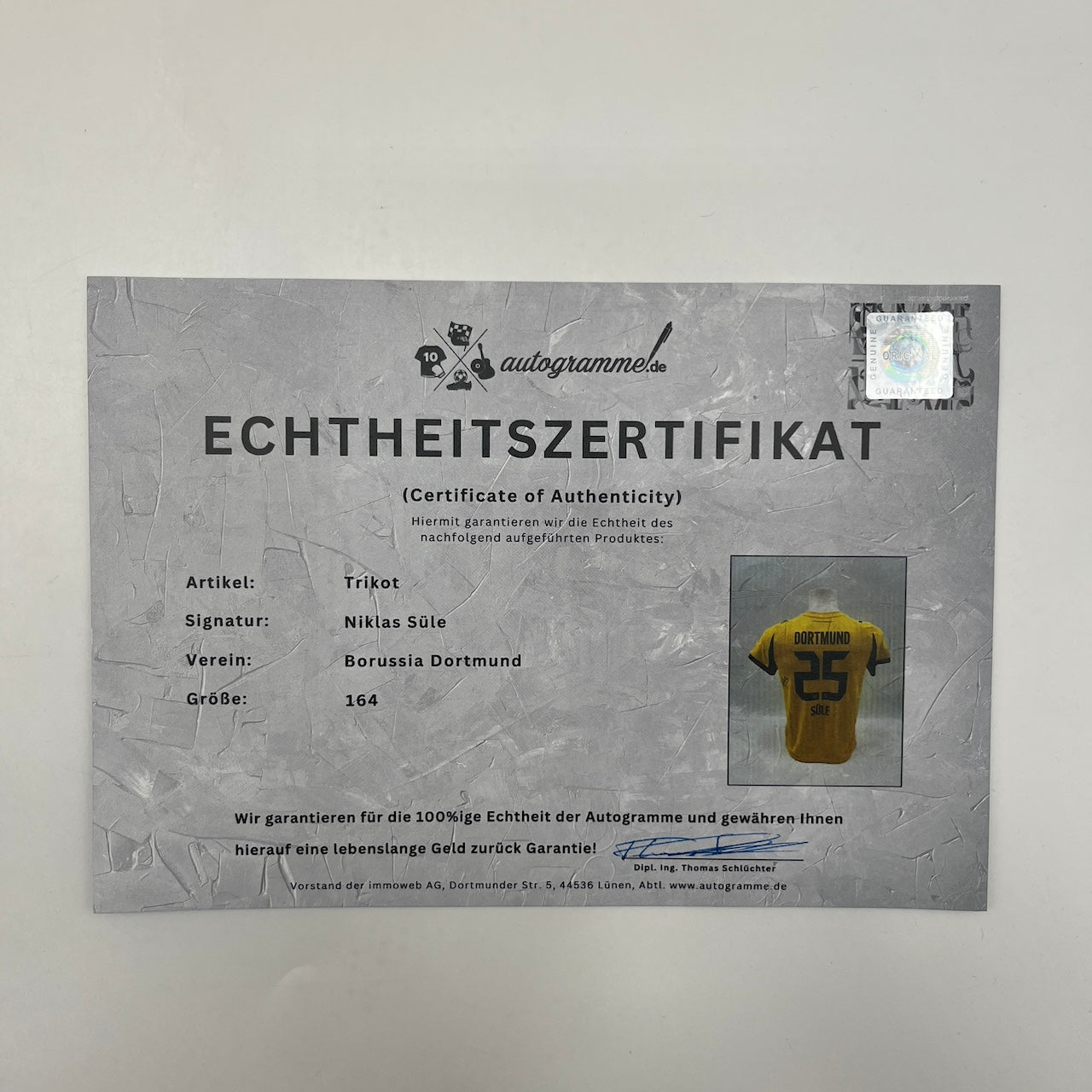 Borussia Dortmund Trikot Niklas Süle signiert BVB Autogramm Puma neu 164