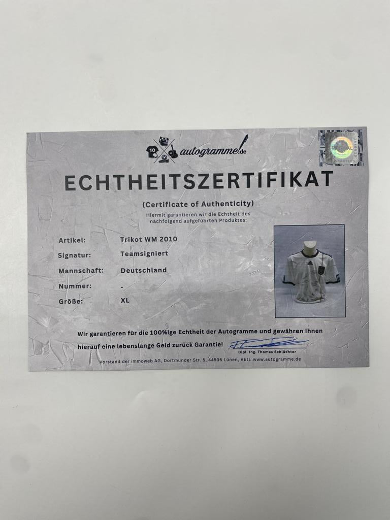 Deutschland Trikot WM 2010 Teamsigniert DFB Adidas XL