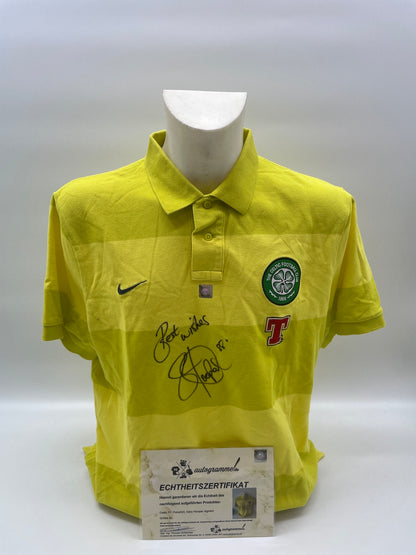 Celtic Glasgow Poloshirt Gary Hooper signed Coa Nike Scotland XL