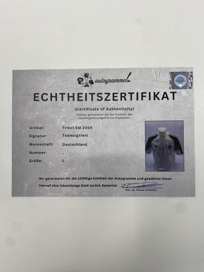 Germany Jersey Euro 2004 Team Signed DFB Adidas L