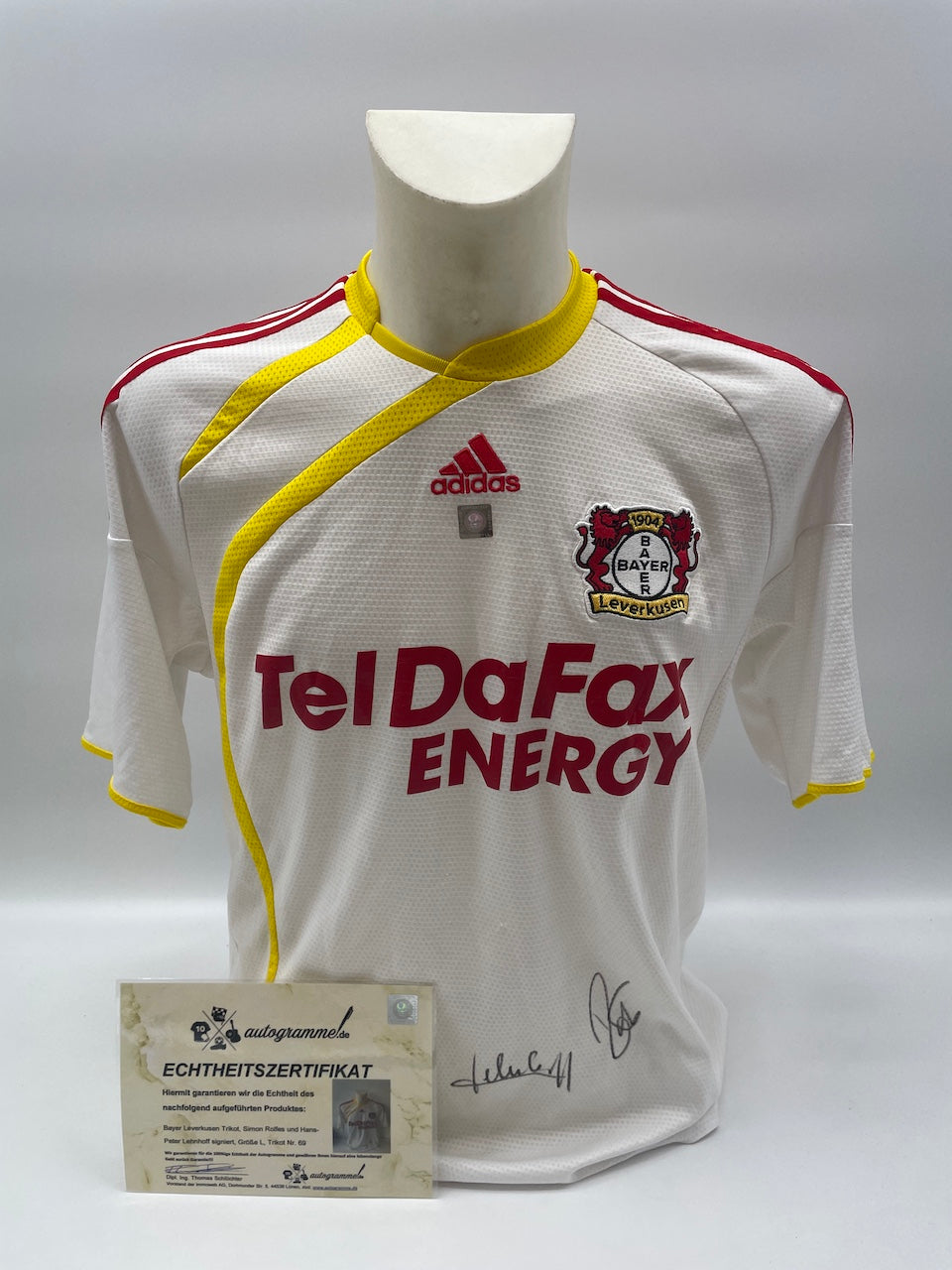 Bayer Leverkusen Trikot Rolfes and Lehnhoff signed autograph COA adidas L
