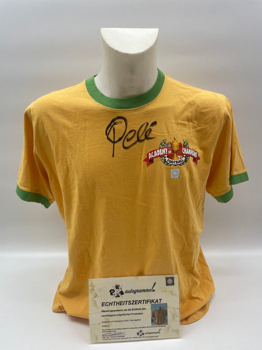 Academy of Champions Shirt Pele signiert Neu Unterschrift Autogramm COA L