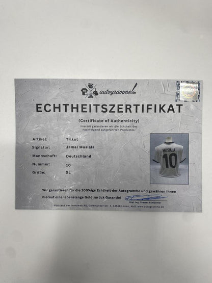 DFB jersey Jamal Musiala signed COA Germany autograph Adidas XL