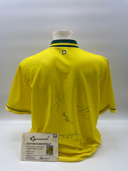 Brazil jersey 1996 team signed Coa Football Umbro Brasil Autogram XL