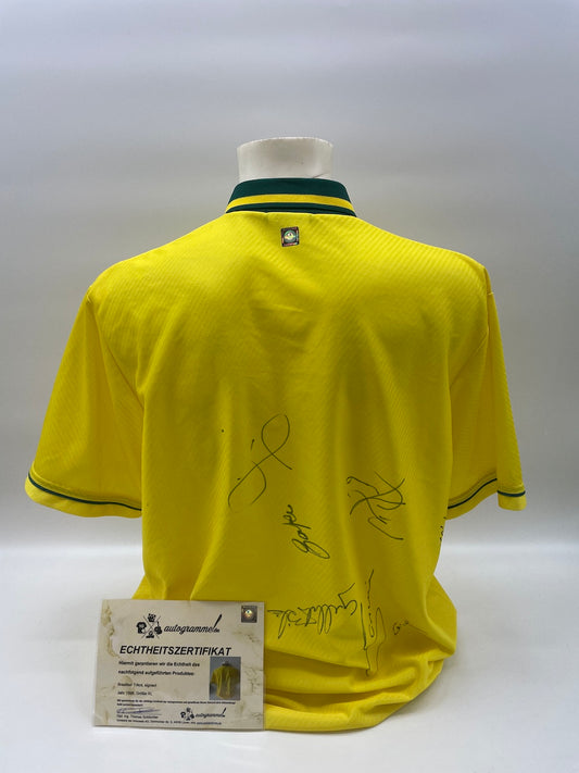 Brasilien Trikot 1996 Teamsigniert COA Fußball Umbro Brasil Autogramm XL