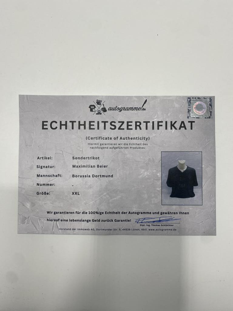 Borussia Dortmund Sondertrikot Maximilian Beier signiert Autogramm Puma BVB XXL