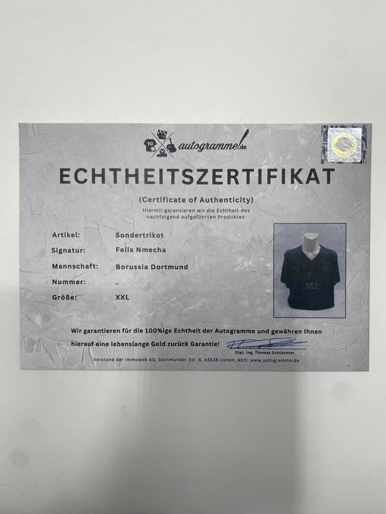 Borussia Dortmund Sondertrikot Felix Nmecha signiert Autogramm Puma BVB XXL