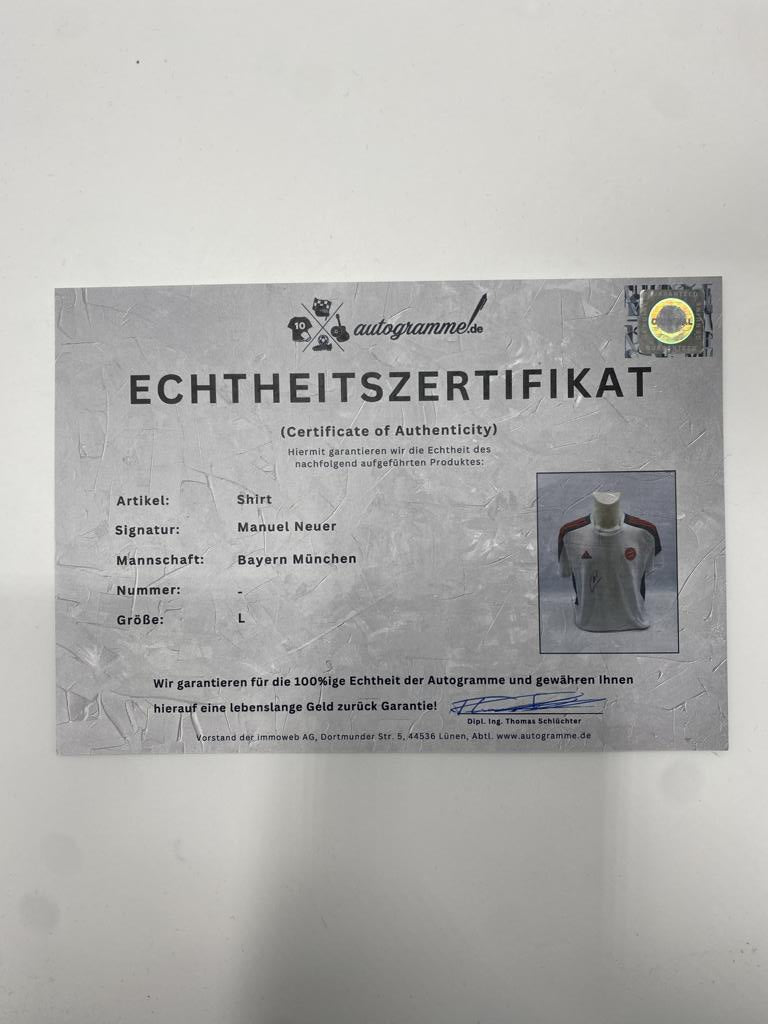 Bayern München Shirt Manuel Neuer signiert Autogramm Adidas L