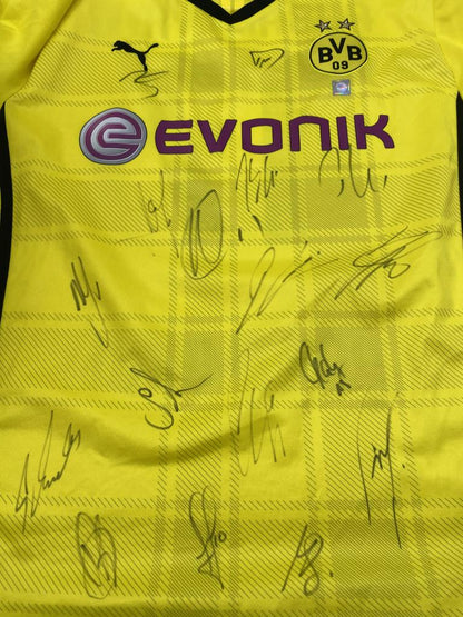 BVB jersey 2013/2014 team signed Borussia Dortmund COA Puma 3XL
