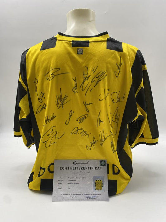 BVB Trikot 2000/2001/2002 Teamsigniert Borussia Dortmund COA Gool XXL