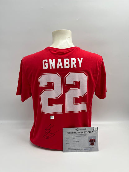 Bayern Munich T-shirt signed by Serge Gnabry, COA, new, size L