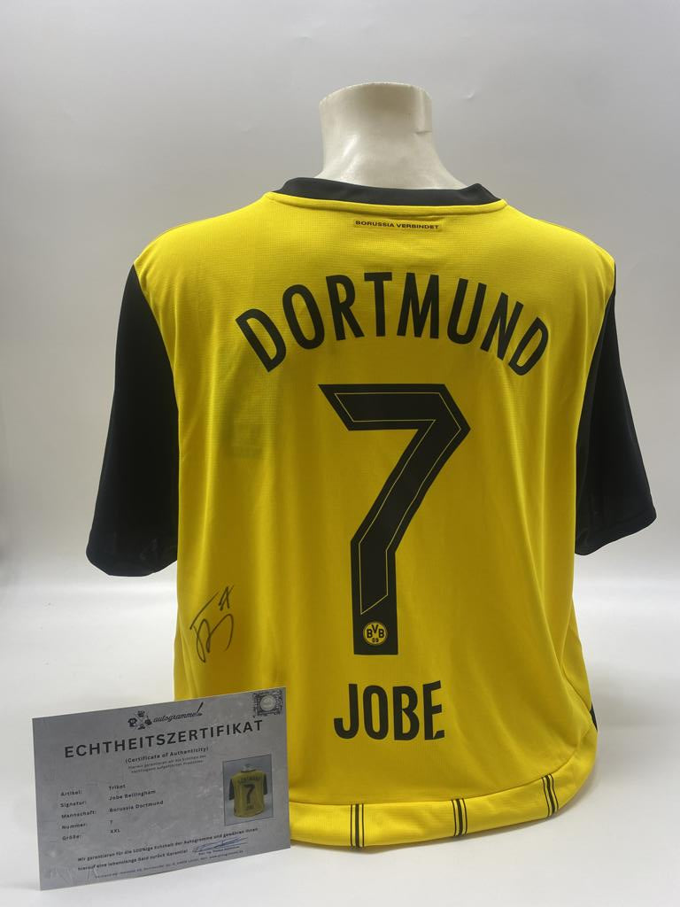 Borussia Dortmund jersey signed by Jobe Bellingham, new Puma XXL
