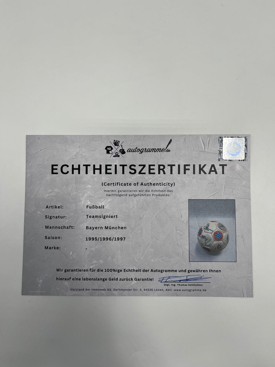 FC Bayern München Fußball Teamsigniert 1995/1996 Autogramme Bundesliga FCB