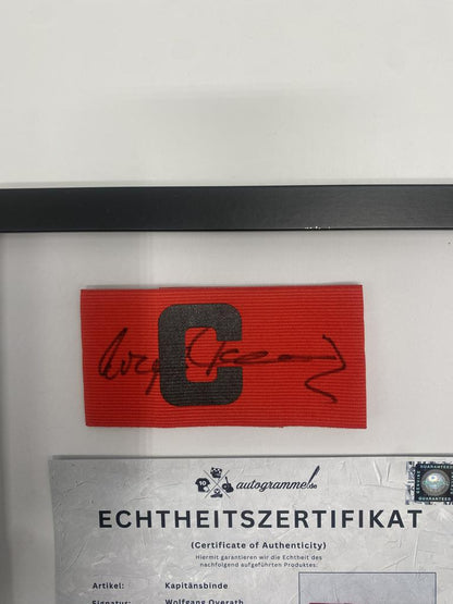 Captain's armband Wolfgang Overath signs in a frame 1. FC Köln autograph