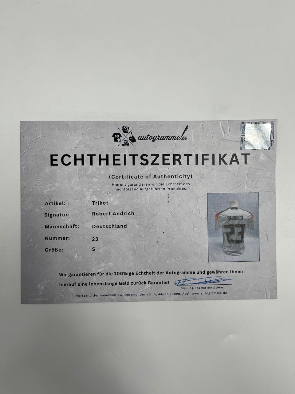 DFB jersey Robert Andrich signed autographs Germany adidas s