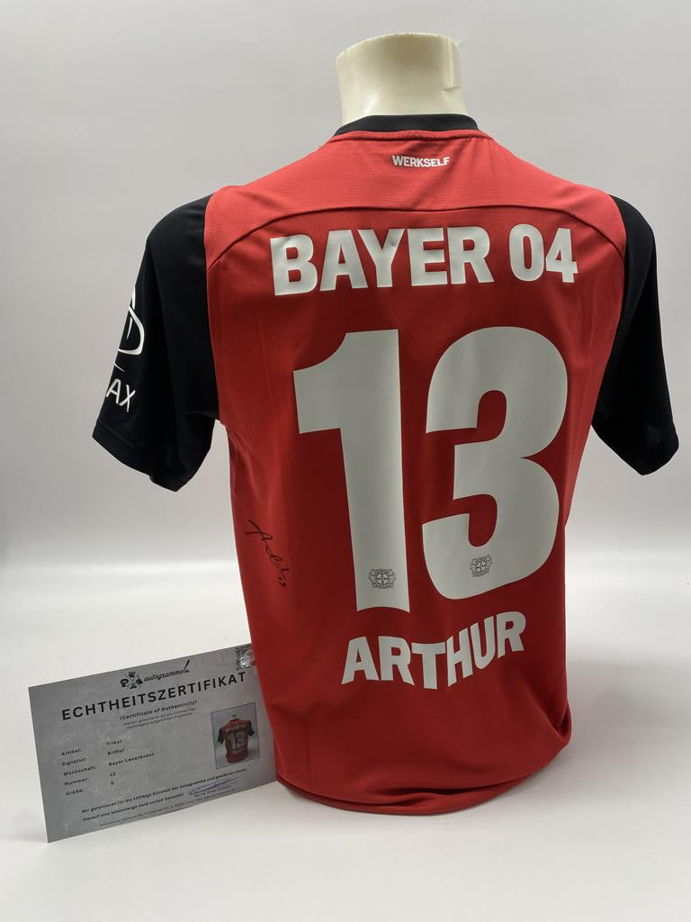 Bayer Leverkusen jersey Arthur signed autograph Castore COA S