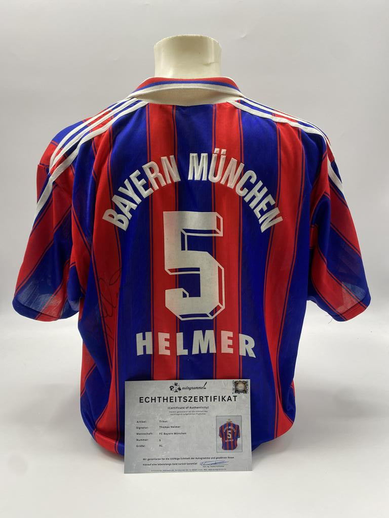 Bayern München Trikot Thomas Helmer signiert Autogramm Adidas XL
