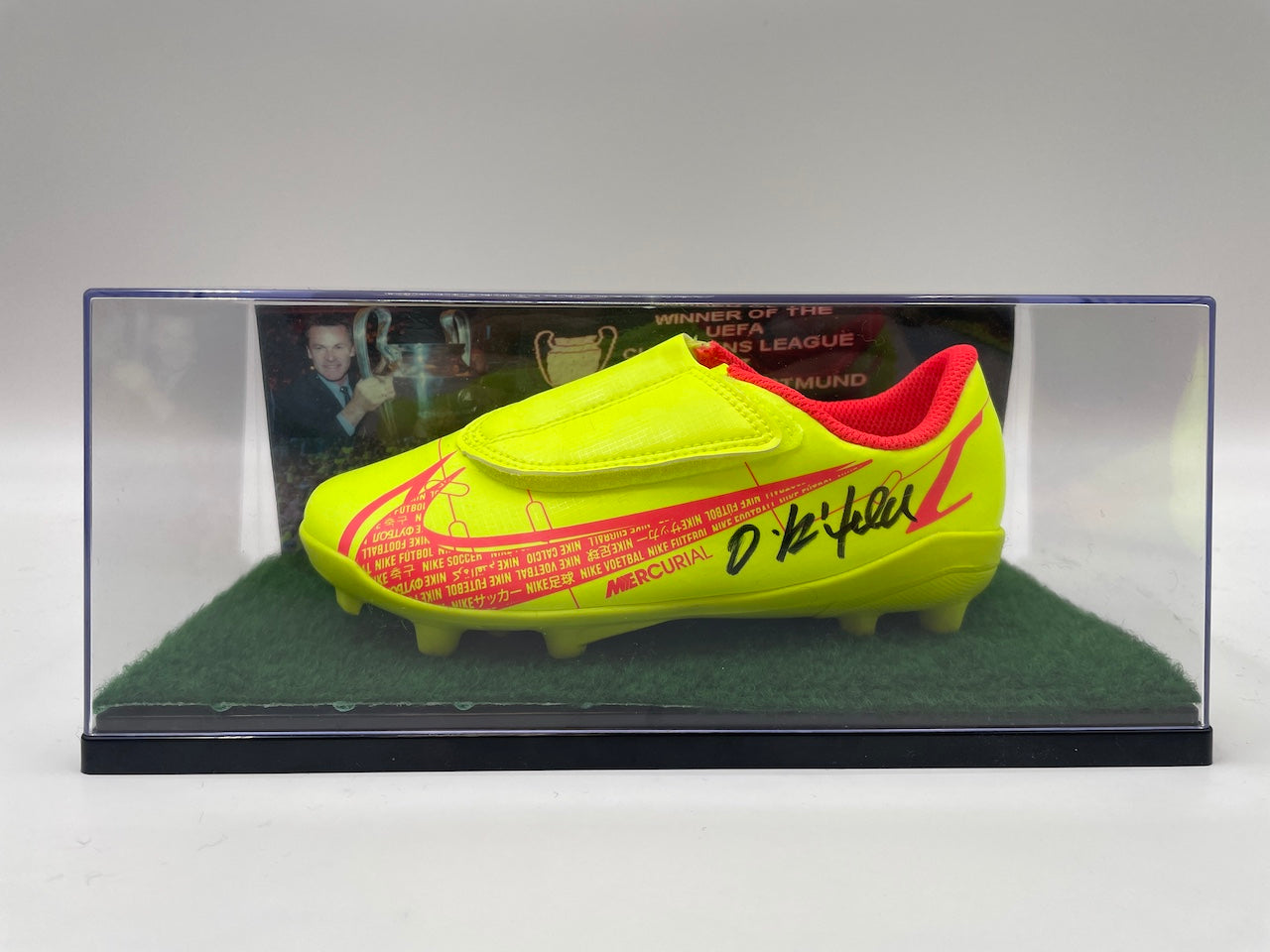 Fußballschuh Ottmar Hitzfeld signiert Fußball BVB Bundesliga Schuh Neu