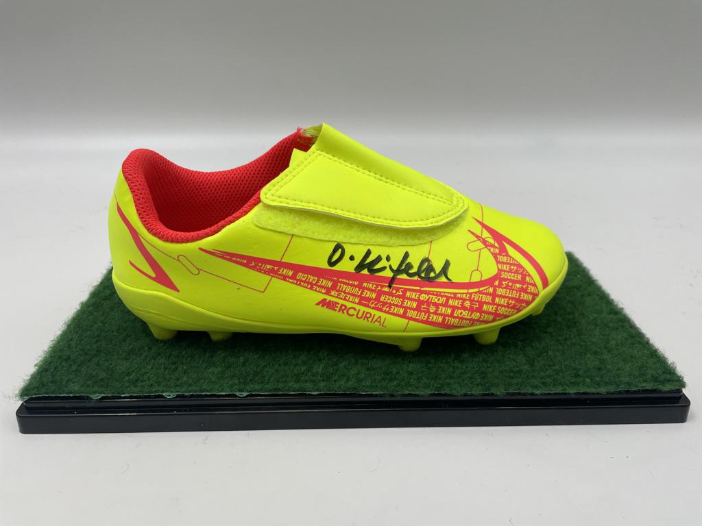 Fußballschuh Ottmar Hitzfeld signiert Fußball BVB Bundesliga Schuh Neu