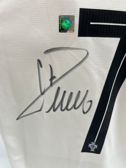 Portugal jersey Cristiano Ronaldo signed autograph COA football white L