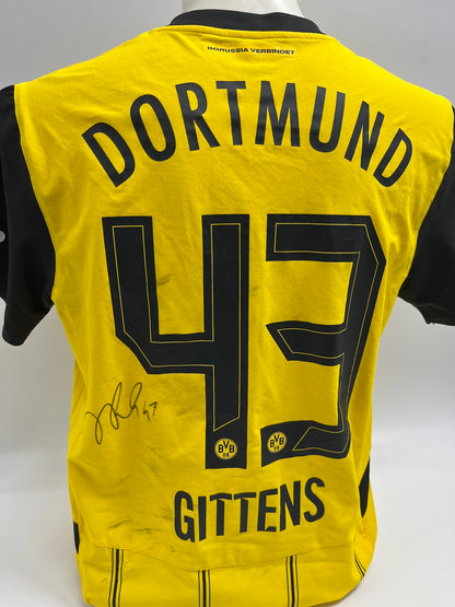 Matchworn Dortmund jersey worn by Jamie Gitten 25.01.2025 BVB-Bremen