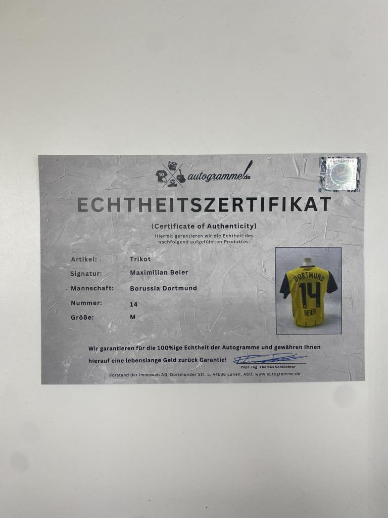 Borussia Dortmund Authentic Jersey Maximilian Beier signed BVB new Puma M