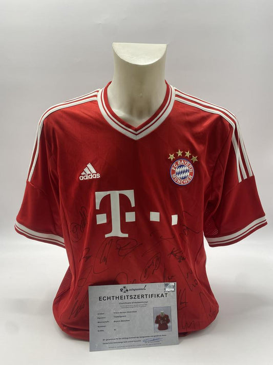 Bayern München Trikot 2013/2014 Teamsigniert Autogramm COA Adidas Fußball XL