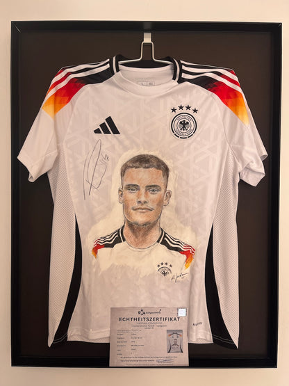 DFB jersey portrait of Florian Wirtz, hand-painted and signed, Adidas L