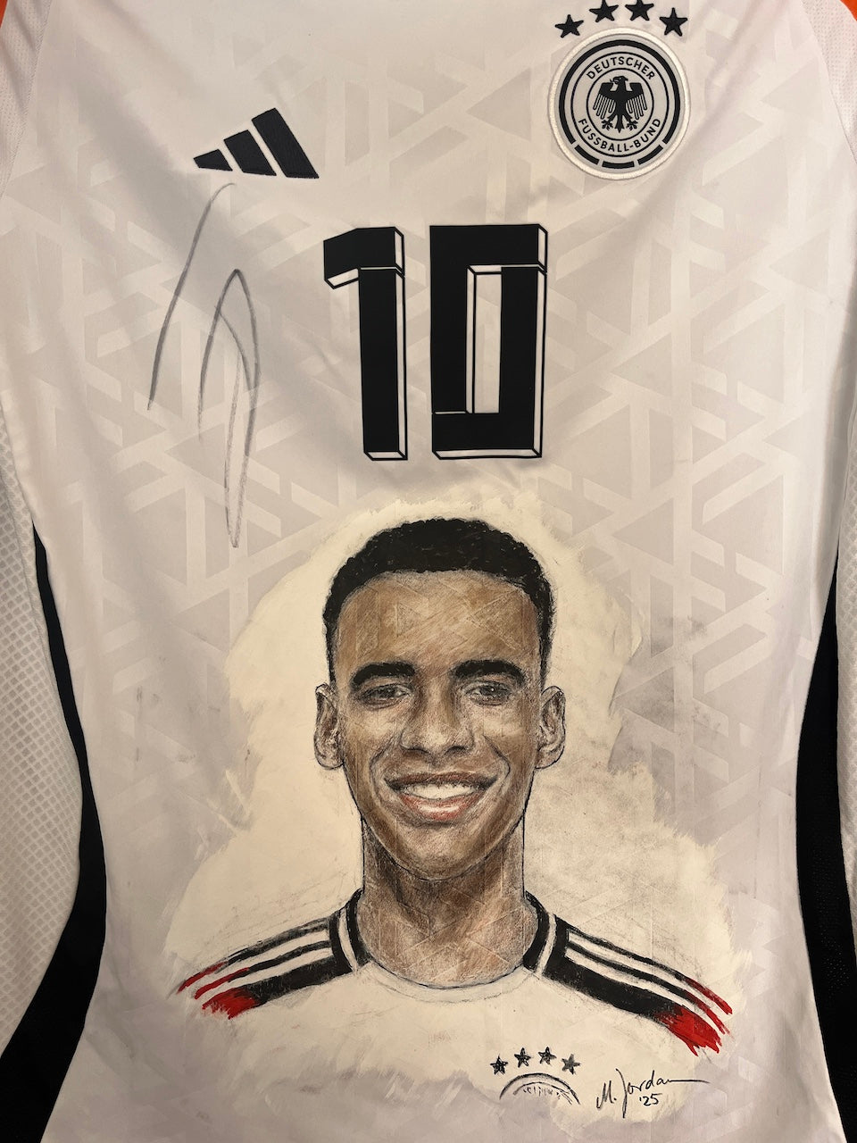 DFB Trikot Portrait Jamal Musiala handgemalt und signiert Adidas 176